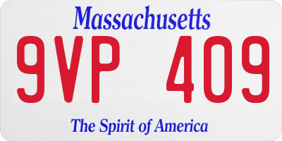 MA license plate 9VP409