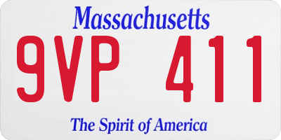 MA license plate 9VP411