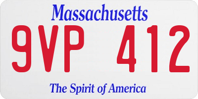 MA license plate 9VP412