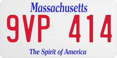 MA license plate 9VP414