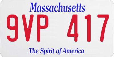 MA license plate 9VP417