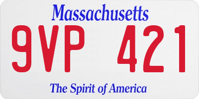 MA license plate 9VP421