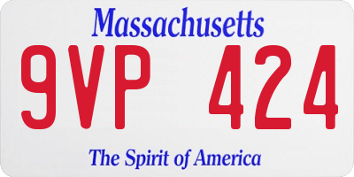 MA license plate 9VP424
