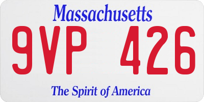 MA license plate 9VP426