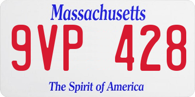MA license plate 9VP428