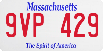 MA license plate 9VP429