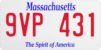 MA license plate 9VP431