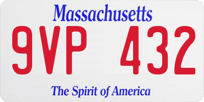 MA license plate 9VP432