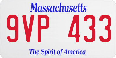 MA license plate 9VP433
