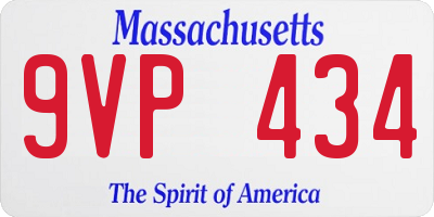 MA license plate 9VP434