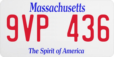 MA license plate 9VP436