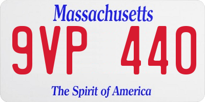 MA license plate 9VP440