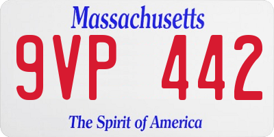 MA license plate 9VP442