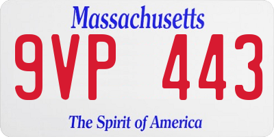 MA license plate 9VP443