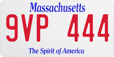 MA license plate 9VP444