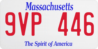 MA license plate 9VP446