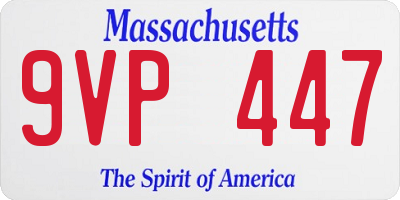 MA license plate 9VP447