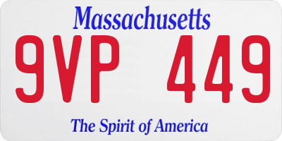MA license plate 9VP449