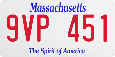 MA license plate 9VP451