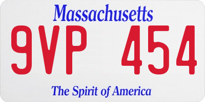 MA license plate 9VP454