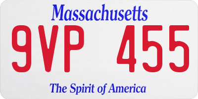 MA license plate 9VP455