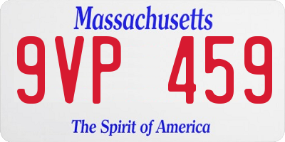 MA license plate 9VP459