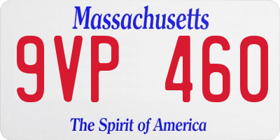 MA license plate 9VP460