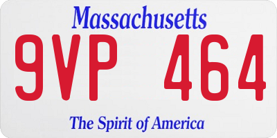 MA license plate 9VP464