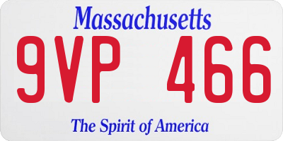 MA license plate 9VP466