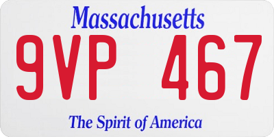 MA license plate 9VP467