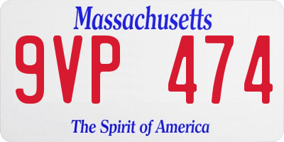MA license plate 9VP474