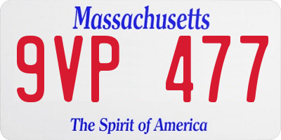 MA license plate 9VP477