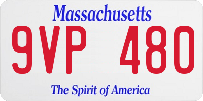 MA license plate 9VP480
