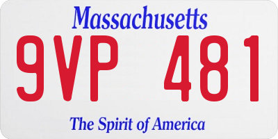 MA license plate 9VP481