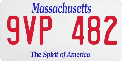 MA license plate 9VP482