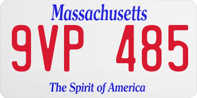 MA license plate 9VP485