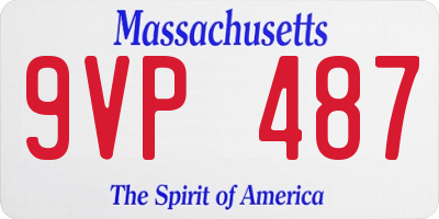 MA license plate 9VP487