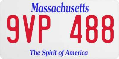 MA license plate 9VP488