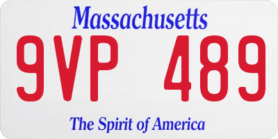 MA license plate 9VP489
