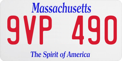 MA license plate 9VP490