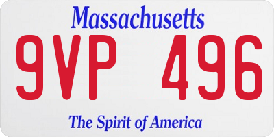 MA license plate 9VP496