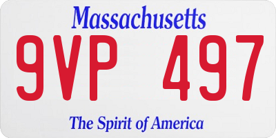 MA license plate 9VP497