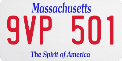 MA license plate 9VP501
