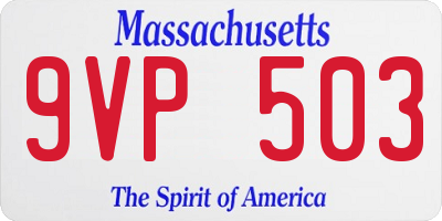 MA license plate 9VP503