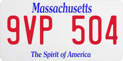 MA license plate 9VP504