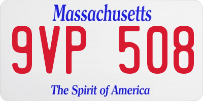 MA license plate 9VP508