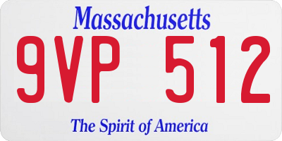 MA license plate 9VP512