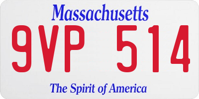 MA license plate 9VP514