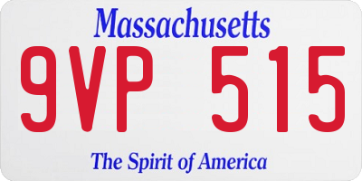 MA license plate 9VP515