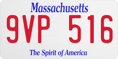 MA license plate 9VP516